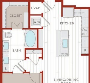 Aura Bluffview Apartments A12 Alt 2 Floor Plan Aura Bluffview Apartments A12 Alt 2 Floor Plan